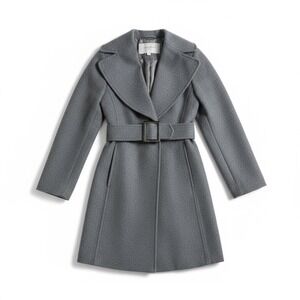 Jessica Simpson Gray Belted‎ Wool Blend Winter Chic Overcoat Size Small